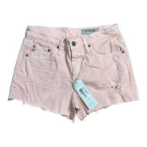 NWT AG The Byrne Ex Boyfriend Cut Off Shorts Size 25  Pastel Pink (063]